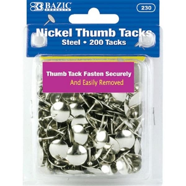 Bazic Products Bazic Nickel Silver Thumb Tack, 4800PK 230 - main